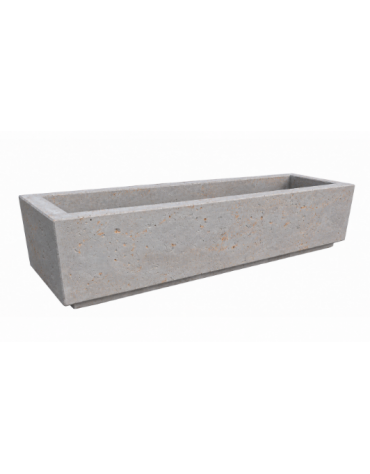 Fioriera rettangolare in cemento calcestruzzo per esterno - colore Grigio travertino - cm 200x60x45h - Conforme ai CAM