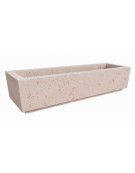 Fioriera rettangolare in cemento calcestruzzo per esterno - colore Bianco travertino - cm 200x60x45h - Conforme ai CAM