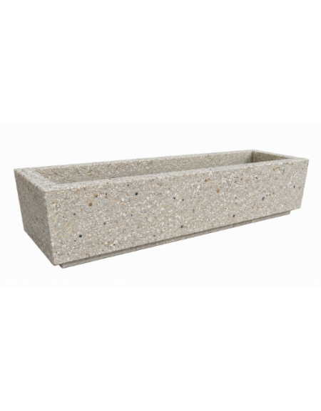 Fioriera rettangolare in cemento calcestruzzo per esterno - colore Grigio sabbiato - cm 200x60x45h - Conforme ai CAM