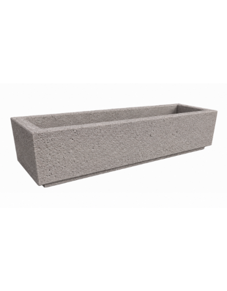 Fioriera rettangolare in cemento calcestruzzo per esterno - colore Bianco sabbiato - cm 200x60x45h - Conforme ai CAM