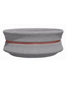 FIORIERA CIRCOLARE TONDA IN CEMENTO CALCESTRUZZO - COLORE GRIGIO PIETRA - CON FASCIA COLOR RAME - CM Ø 160x60h - CONFORME AI CAM