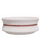 FIORIERA CIRCOLARE TONDA IN CEMENTO CALCESTRUZZO - COLORE BIANCO PIETRA - CON FASCIA COLOR RAME - CM Ø 160x60h - CONFORME AI CAM