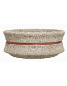 FIORIERA CIRCOLARE TONDA IN CEMENTO CALCESTRUZZO - COLORE GRIGIO SABBIATO - CON FASCIA COLOR RAME - CM Ø 160x60h - CONFORME CAM