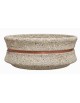 FIORIERA CIRCOLARE TONDA IN CEMENTO CALCESTRUZZO - COLORE GRIGIO SABBIATO - CON FASCIA COLOR RAME - CM Ø 160x60h - CONFORME CAM