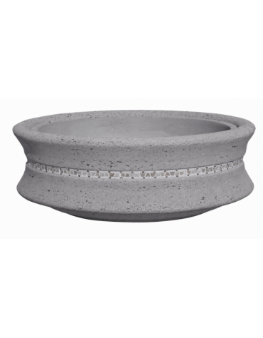 FIORIERA CIRCOLARE TONDA IN CEMENTO CALCESTRUZZO - COLORE GRIGIO PIETRA - CON GRECA DECORATIVA - CM Ø 160x60h - CONFORME AI CAM