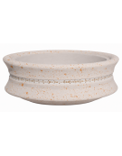 FIORIERA CIRCOLARE TONDA IN CEMENTO CALCESTRUZZO - COLORE BIANCO TRAVERTINO - CON GRECA DECORATIVA- CM Ø 160x60h - CONFORME CAM