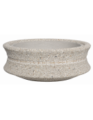 FIORIERA CIRCOLARE TONDA IN CEMENTO CALCESTRUZZO - COLORE GRIGIO SABBIATO - CON GRECA DECORATIVA - CM Ø 160x60h - CONFORME CAM