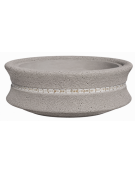 FIORIERA CIRCOLARE TONDA IN CEMENTO CALCESTRUZZO - COLORE BIANCO SABBIATO - CON GRECA DECORATIVA - CM Ø 160x60h - CONFORME CAM