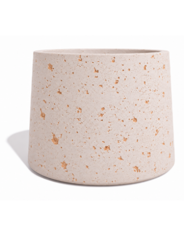 Fioriera circolare tonda in calcestruzzo cemento COLORE BIANCO TRAVERTINO - Diametro Ø cm 129 - Altezza cm 100 - Conforme ai CAM