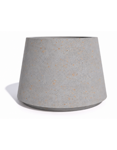Fioriera circolare tonda in calcestruzzo cemento COLORE GRIGIO TRAVERTINO - Diametro Ø cm 90 - Altezza cm 65 - Conforme ai CAM