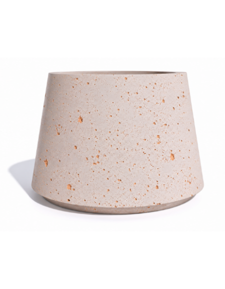 Fioriera circolare tonda in calcestruzzo cemento COLORE BIANCO TRAVERTINO - Diametro Ø cm 90 - Altezza cm 65 - Conforme ai CAM