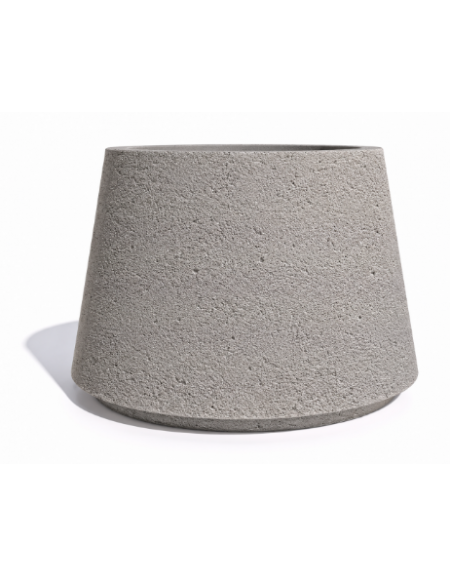 Fioriera circolare tonda in calcestruzzo cemento COLORE BIANCO SABBIATO - Diametro Ø cm 90 - Altezza cm 65 - Conforme ai CAM