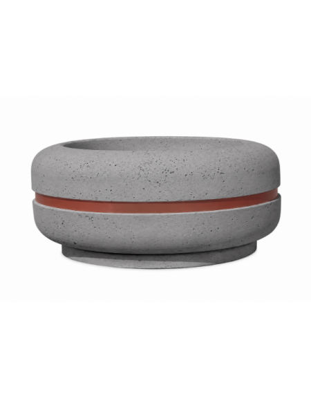 Fioriera circolare a ciotola in cemento calcestruzzo Diametro Ø cm 120 Altezza cm 56 - COLORE GRIGIO EFFETTO PIETRA - CAM