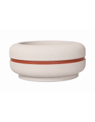 Fioriera circolare a ciotola in cemento calcestruzzo Diametro Ø cm 120 Altezza cm 56 - COLORE BIANCO EFFETTO PIETRA - CAM