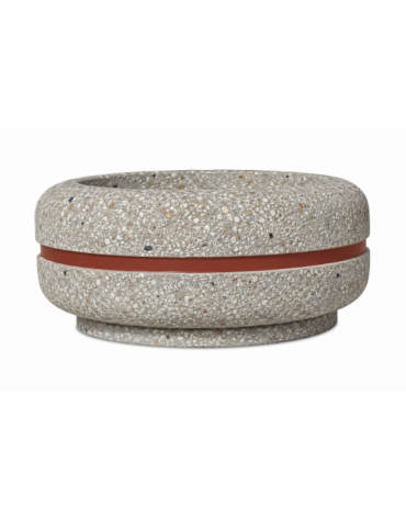 Fioriera circolare a ciotola in cemento calcestruzzo Diametro Ø cm 120 Altezza cm 56 - COLORE GRIGIO SABBIATO - CAM