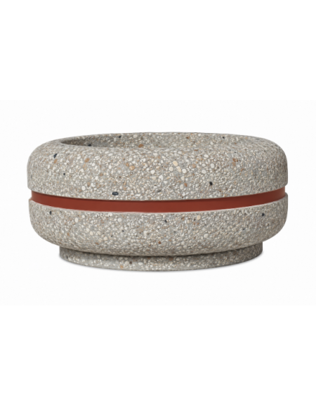Fioriera circolare a ciotola in cemento calcestruzzo Diametro Ø cm 120 Altezza cm 56 - COLORE GRIGIO SABBIATO - CAM