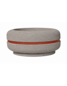 Fioriera circolare a ciotola in cemento calcestruzzo Diametro Ø cm 120 Altezza cm 56 - COLORE BIANCO SABBIATO - CAM