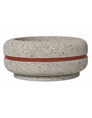 Fioriera tonda circolare in calcestruzzo cemento Diametro Ø cm 120 Altezza cm 80 - COLORE GRIGIO SABBIATO - CAM
