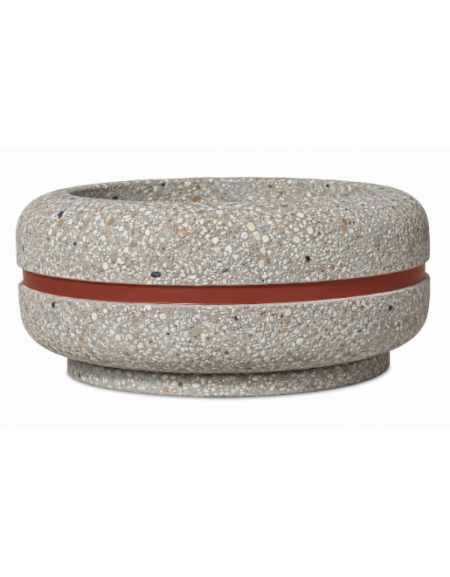 Fioriera tonda circolare in calcestruzzo cemento Diametro Ø cm 120 Altezza cm 80 - COLORE GRIGIO SABBIATO - CAM