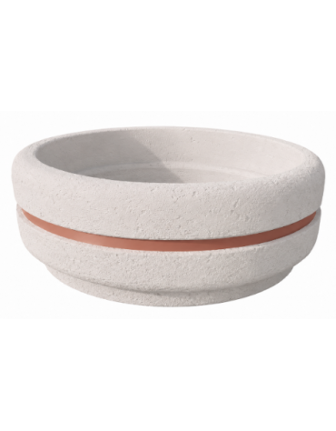Fioriera tonda circolare in calcestruzzo cemento diametro Ø cm 160 - Altezza cm 65h - COLORE BIANCO PIETRA - Conforme ai CAM