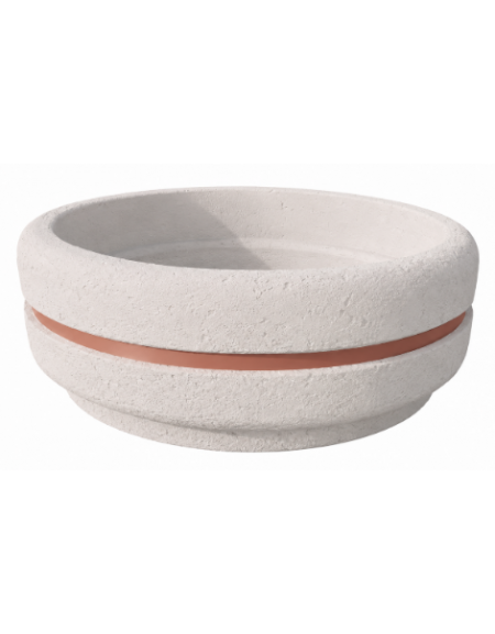 Fioriera tonda circolare in calcestruzzo cemento diametro Ø cm 160 - Altezza cm 65h - COLORE BIANCO PIETRA - Conforme ai CAM