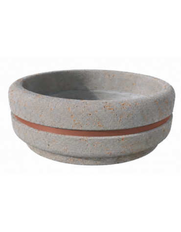 Fioriera tonda circolare in calcestruzzo cemento diametro Ø cm 160 - Altezza cm 65h - COLORE GRIGIO TRAVERTINO - Conforme ai CAM