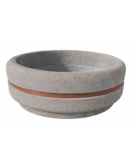 Fioriera tonda circolare in calcestruzzo cemento diametro Ø cm 160 - Altezza cm 65h - COLORE GRIGIO TRAVERTINO - Conforme ai CAM