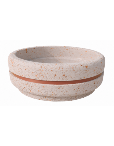 Fioriera tonda circolare in calcestruzzo cemento diametro Ø cm 160 - Altezza cm 65h - COLORE BIANCO TRAVERTINO - Conforme ai CAM