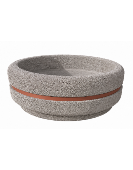Fioriera tonda circolare in calcestruzzo cemento diametro Ø cm 160 - Altezza cm 65h - COLORE BIANCO SABBIATO - Conforme ai CAM