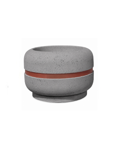 Fioriera tonda circolare in calcestruzzo cemento diametro Ø cm 90 - Altezza cm 60h - COLORE GRIGIO PIETRA - Conforme ai CAM
