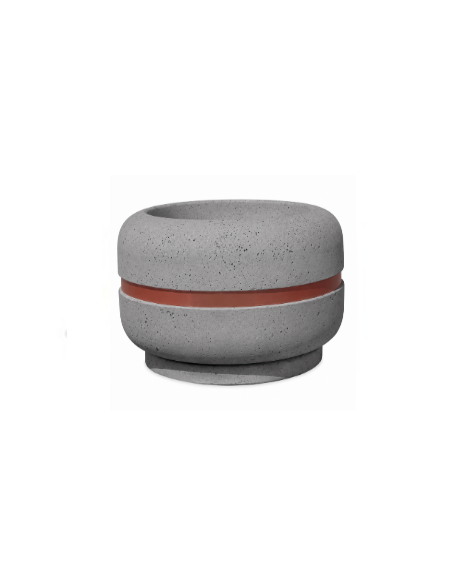 Fioriera tonda circolare in calcestruzzo cemento diametro Ø cm 90 - Altezza cm 60h - COLORE GRIGIO PIETRA - Conforme ai CAM