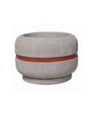 Fioriera tonda circolare in calcestruzzo cemento diametro Ø cm 90 - Altezza cm 60h - COLORE GRIGIO TRAVERTINO - Conforme ai CAM