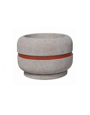 Fioriera tonda circolare in calcestruzzo cemento diametro Ø cm 90 - Altezza cm 60h - COLORE GRIGIO TRAVERTINO - Conforme ai CAM