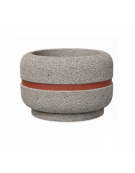 Fioriera tonda circolare in calcestruzzo cemento diametro Ø cm 90 - Altezza cm 60h - COLORE BIANCO SABBIATO - Conforme ai CAM