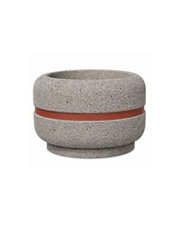 Fioriera tonda circolare in calcestruzzo cemento diametro Ø cm 90 - Altezza cm 60h - COLORE BIANCO SABBIATO - Conforme ai CAM