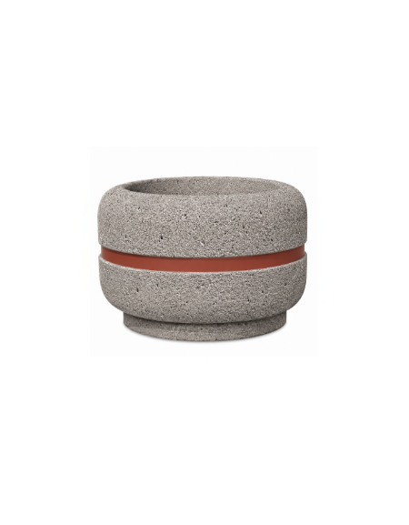 Fioriera tonda circolare in calcestruzzo cemento diametro Ø cm 90 - Altezza cm 60h - COLORE BIANCO SABBIATO - Conforme ai CAM