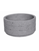 Fioriera circolare tonda in cemento calcestruzzo con scanalature per esterno - colore Grigio pietra - cm Ø 109x47h - CAM