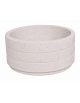 Fioriera circolare tonda in cemento calcestruzzo con scanalature per esterno - colore Bianco pietra - cm Ø 109x47h - CAM