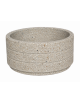 Fioriera circolare tonda in cemento calcestruzzo con scanalature per esterno - colore Grigio sabbiato - cm Ø 109x47h - CAM