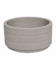 Fioriera circolare tonda in cemento calcestruzzo con scanalature per esterno - colore Bianco sabbiato - cm Ø 109x47h - CAM