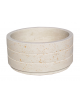 Fioriera circolare tonda in cemento calcestruzzo con scanalature per esterno - colore Bianco travertino - cm Ø 109x47h - CAM