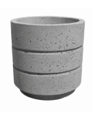 Fioriera circolare tonda in cemento calcestruzzo con scanalature per esterno - colore Grigio pietra - cm Ø54x57h - CAM