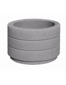 Fioriera circolare tonda in cemento calcestruzzo con scanalature per esterno - colore Grigio pietra - cm Ø 80x50h - CAM