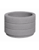 Fioriera circolare tonda in cemento calcestruzzo con scanalature per esterno - colore Grigio pietra - cm Ø 80x50h - CAM