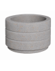 Fioriera circolare tonda in cemento calcestruzzo con scanalature per esterno - colore Grigio travertino - cm Ø 80x50h - CAM