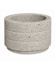 Fioriera circolare tonda in cemento calcestruzzo con scanalature per esterno - colore Grigio sabbiato - cm Ø80x50h - CAM