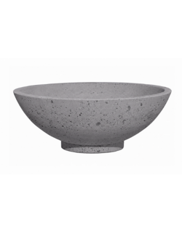 Fioriera rotonda a ciotola in cemento calcestruzzo per esterno - colore Grigio pietra - cm Ø139x52h - Conforme ai CAM
