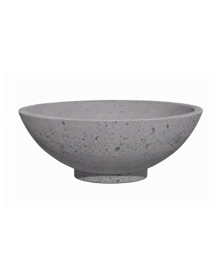 Fioriera rotonda a ciotola in cemento calcestruzzo per esterno - colore Grigio pietra - cm Ø139x52h - Conforme ai CAM