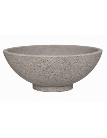 Fioriera rotonda a ciotola in cemento calcestruzzo per esterno - colore Bianco sabbiato - cm Ø139x52h - Conforme ai CAM