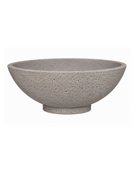 Fioriera rotonda a ciotola in cemento calcestruzzo per esterno - colore Bianco sabbiato - cm Ø139x52h - Conforme ai CAM